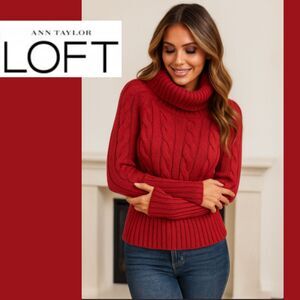 NWT Ann Taylor LOFT Petites Knitted Tunnel Drape Collar Jumper Sweater